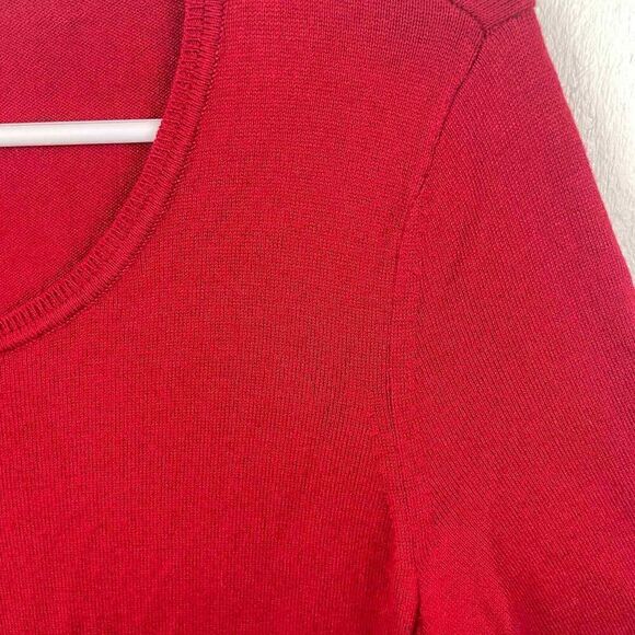 J. Jill‎ Red Knit Sweater Tunic Dress Size S Cotton Viscose/Rayon Nylon - Picture 6 of 7